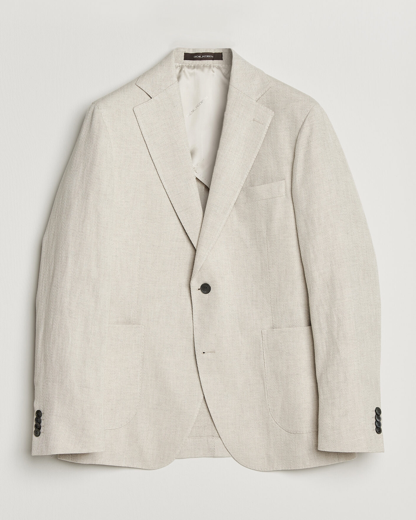 Herr | Kavajer | Oscar Jacobson | Ferry Patch Cotton/Linen Blazer Off White