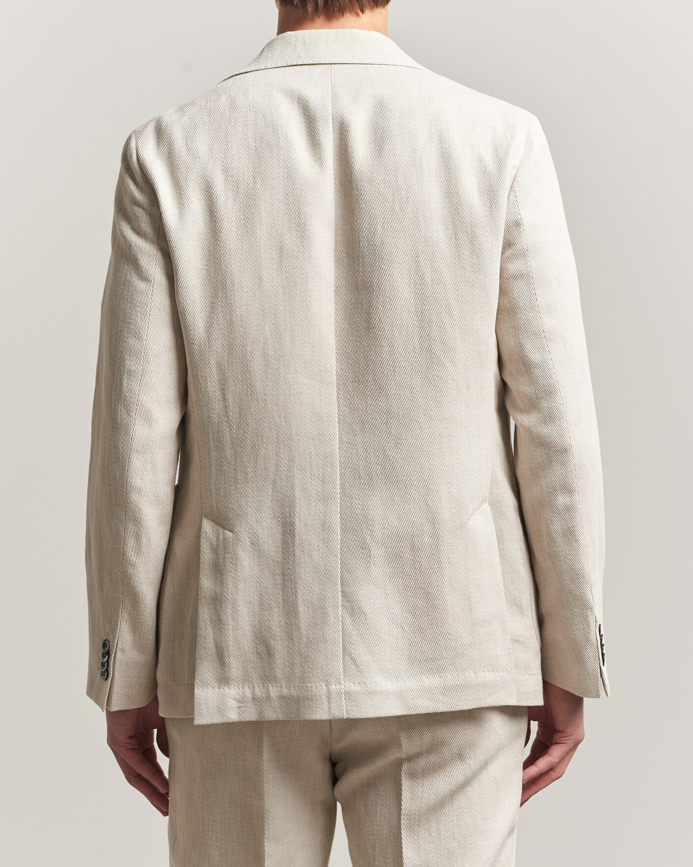 Herr | Kavajer | Oscar Jacobson | Ferry Patch Cotton/Linen Blazer Off White