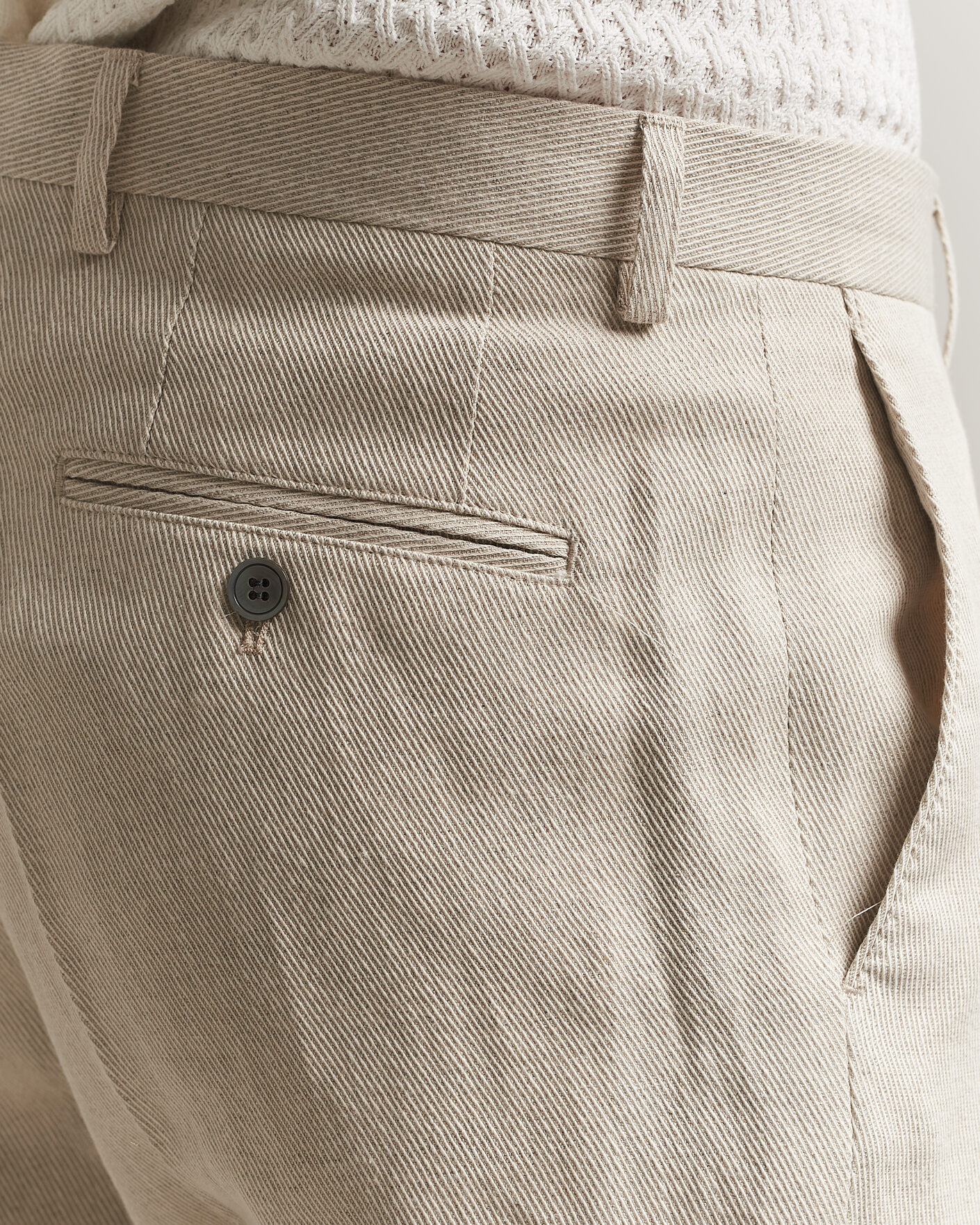 Herr | Byxor | Oscar Jacobson | Dell Cotton/Linen Trousers Off White