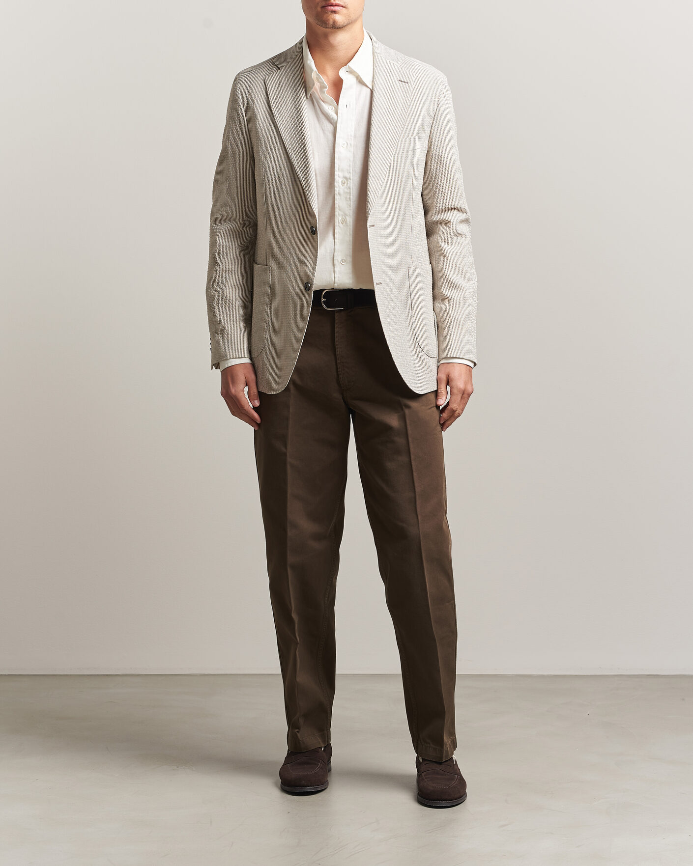 Herr | Kavajer | Oscar Jacobson | Ferry Patch Soft Blazer Brindle Beige