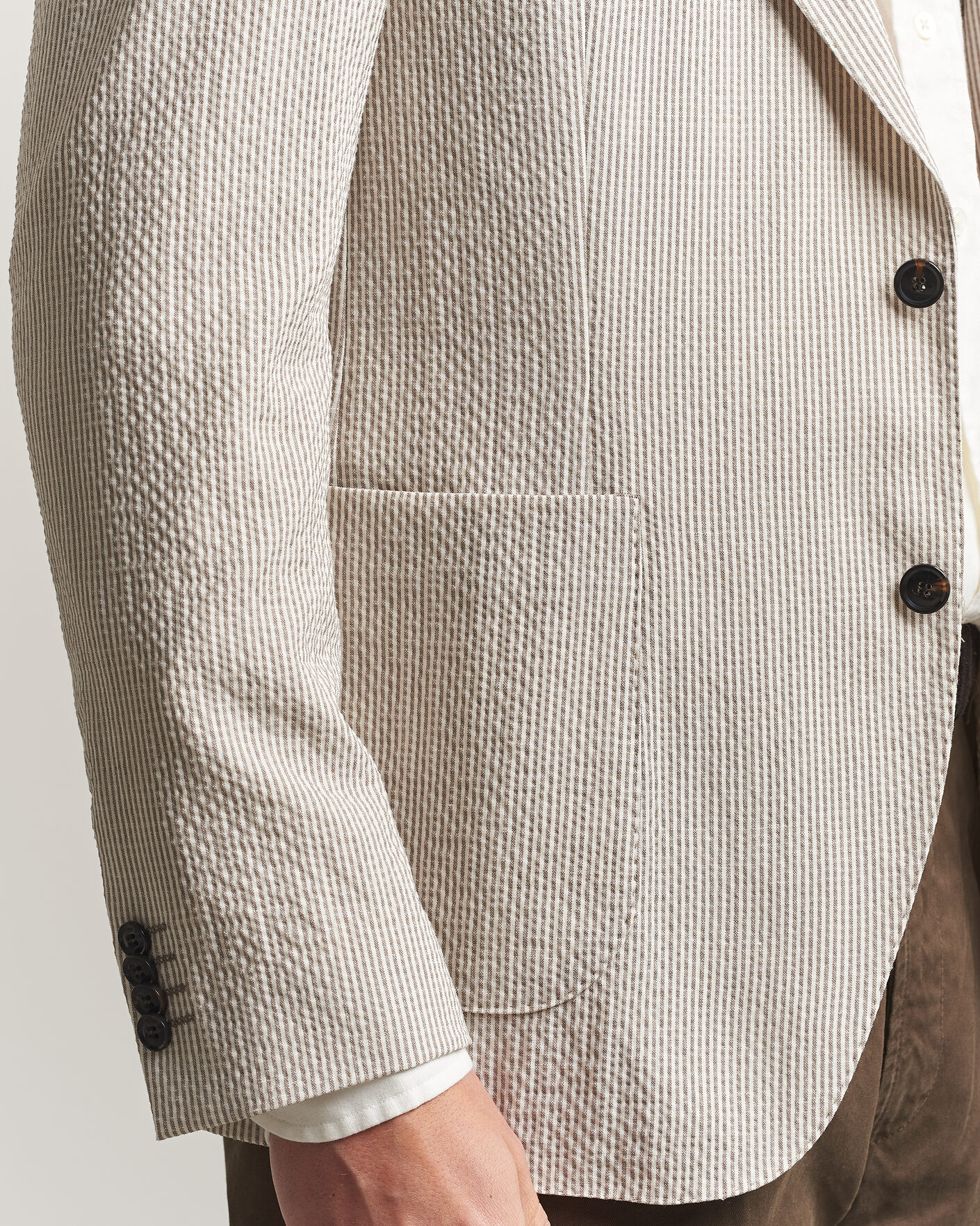 Herr | Kavajer | Oscar Jacobson | Ferry Patch Soft Blazer Brindle Beige