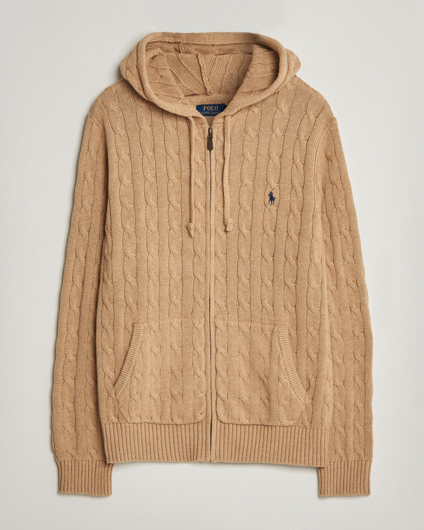 Herr | Tröjor | Polo Ralph Lauren | Knitted Full Zip Sweater Camel Melange