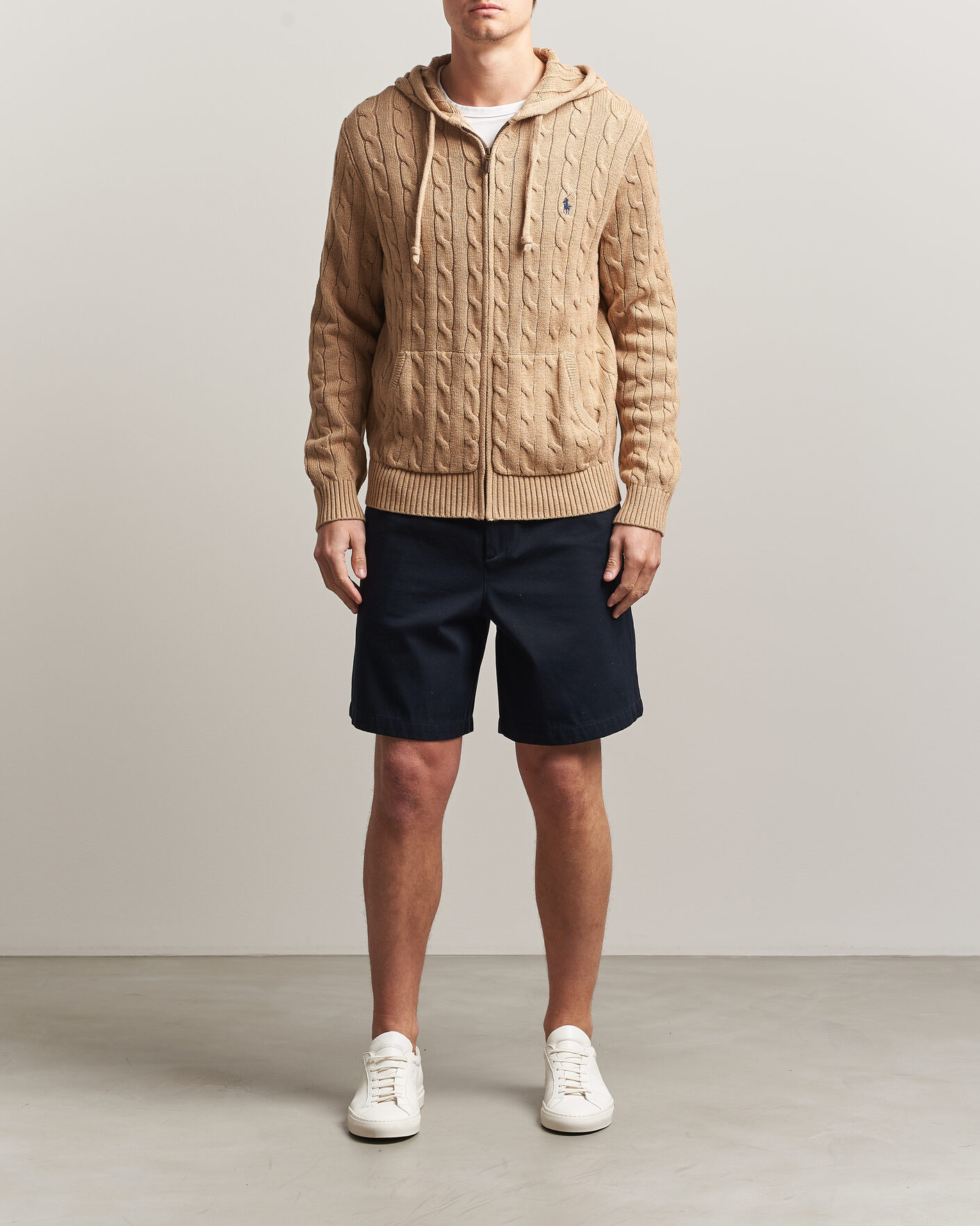 Herr | Tröjor | Polo Ralph Lauren | Knitted Full Zip Sweater Camel Melange