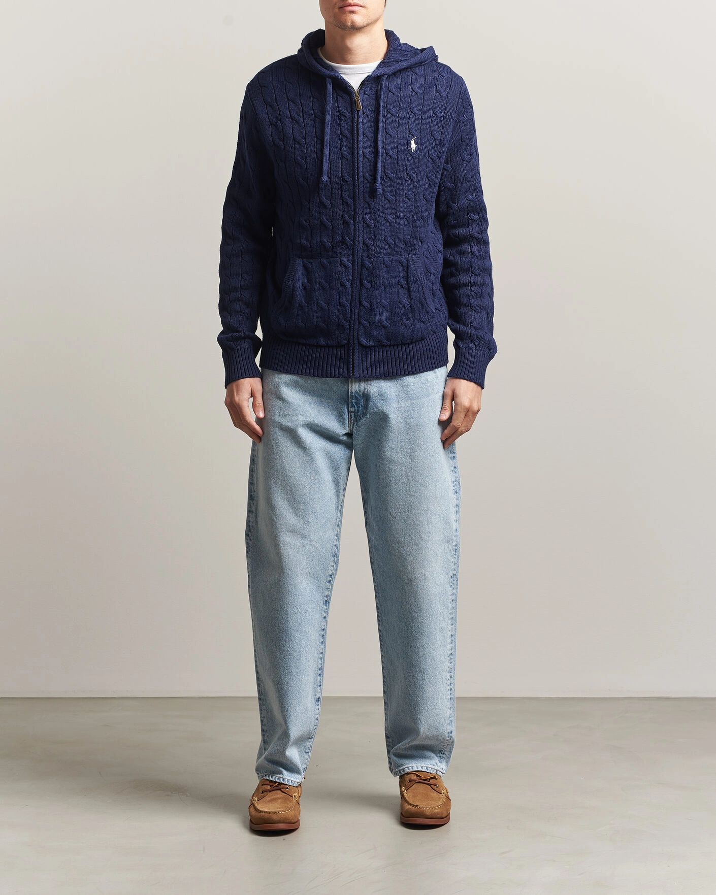 Herr | Tröjor | Polo Ralph Lauren | Knitted Full Zip Sweater Bright Navy
