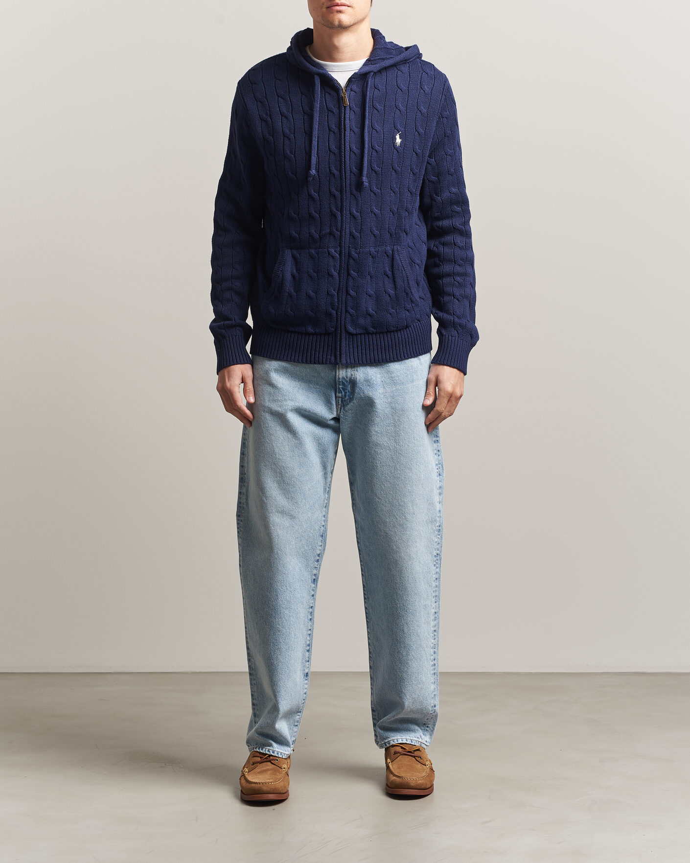 Herr | Tröjor | Polo Ralph Lauren | Knitted Full Zip Sweater Bright Navy
