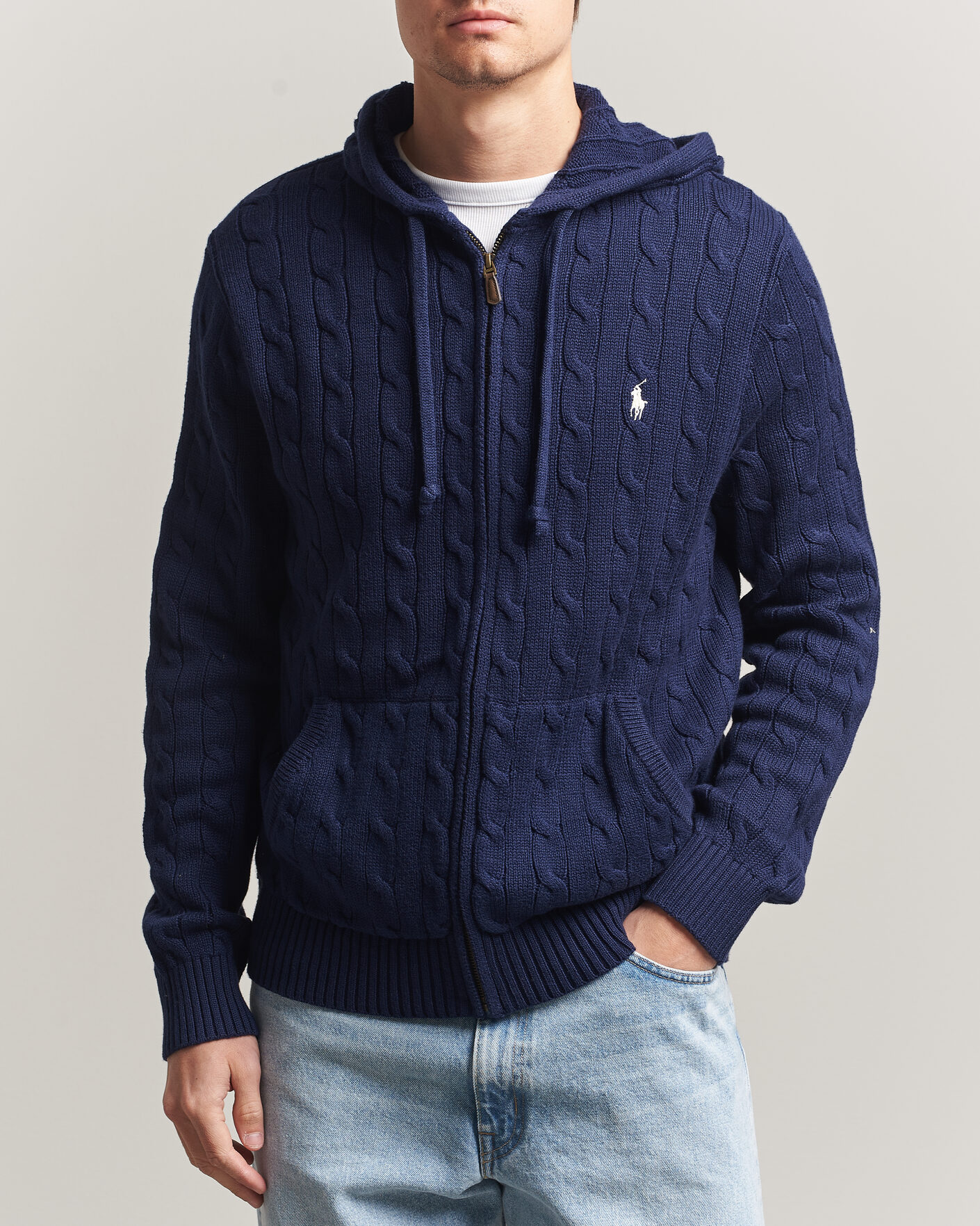 Herr | Tröjor | Polo Ralph Lauren | Knitted Full Zip Sweater Bright Navy