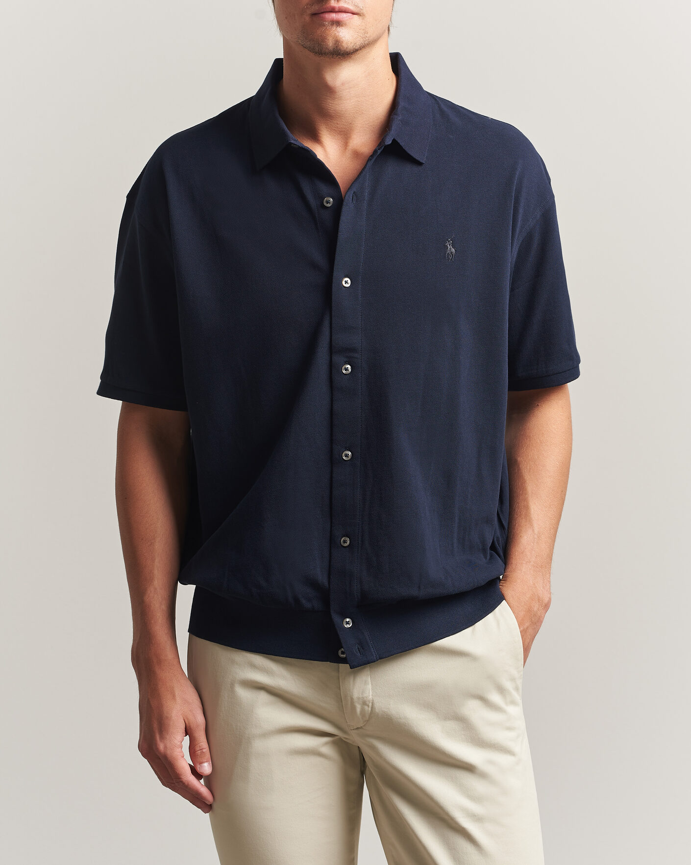 Herr | Pikéer | Polo Ralph Lauren | Buttoned Polo Aviator Navy