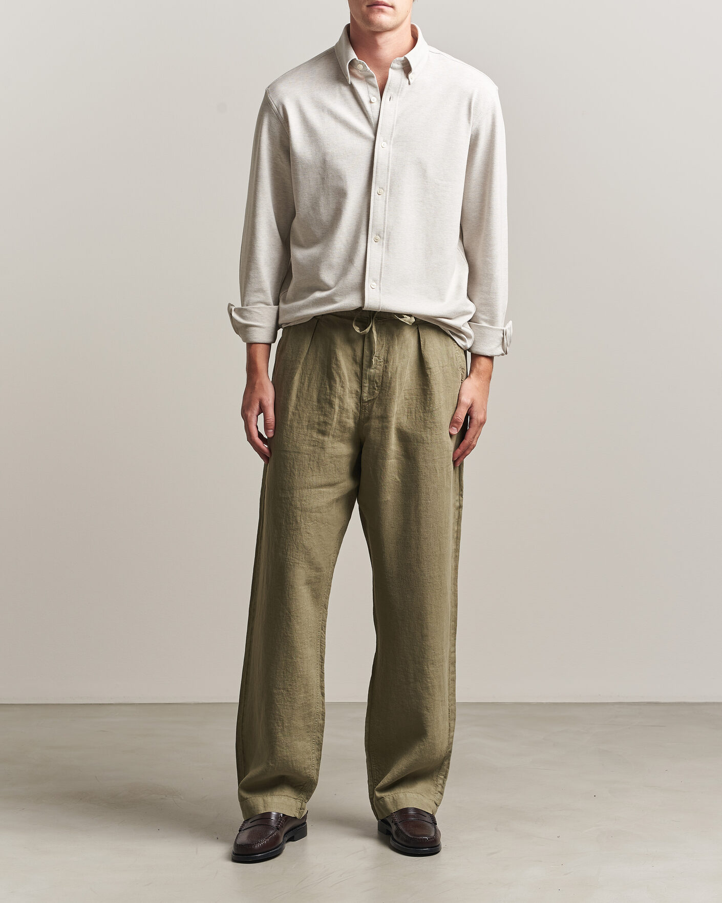Herr | Byxor | Polo Ralph Lauren | Easy Fit Pleated Trousers Sage Green