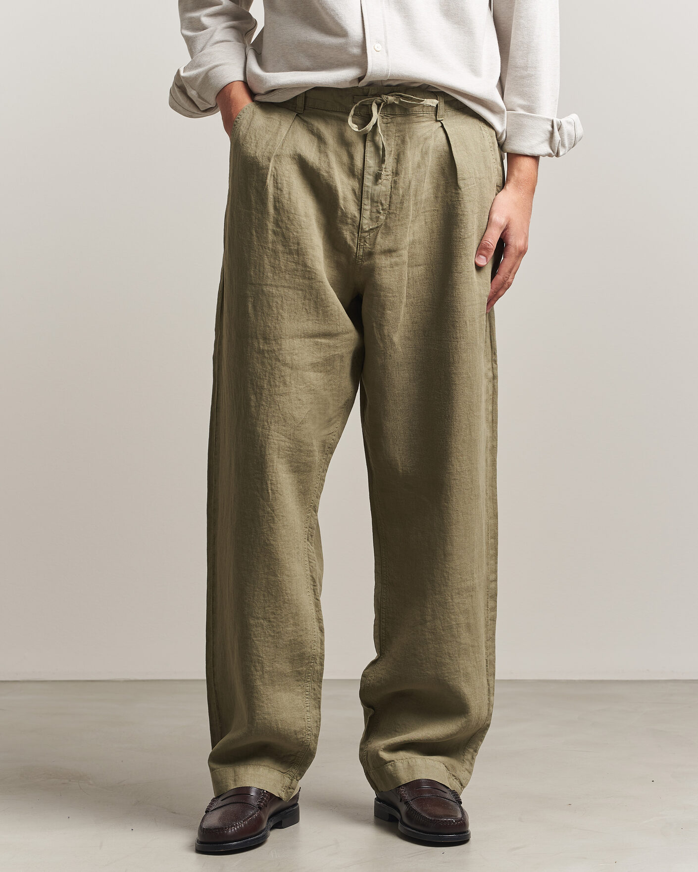 Herr | Byxor | Polo Ralph Lauren | Easy Fit Pleated Trousers Sage Green