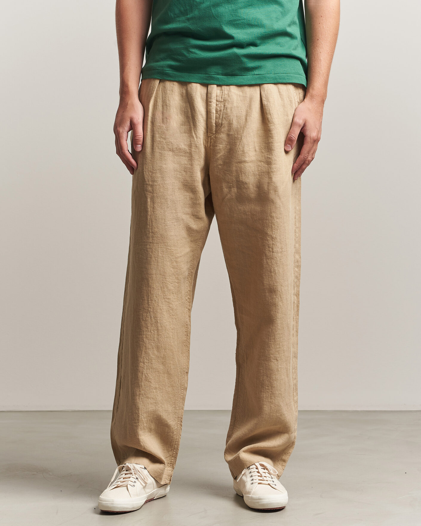 Herr | Byxor | Polo Ralph Lauren | Easy Fit Pleated Trousers Coastal Beige