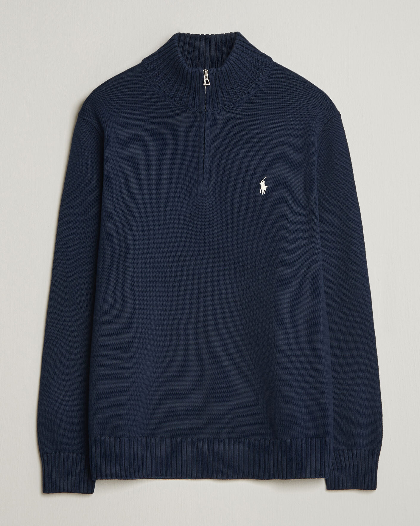 Herr | Tröjor | Polo Ralph Lauren | Cotton Crew Neck Half-Zip Hunter Navy