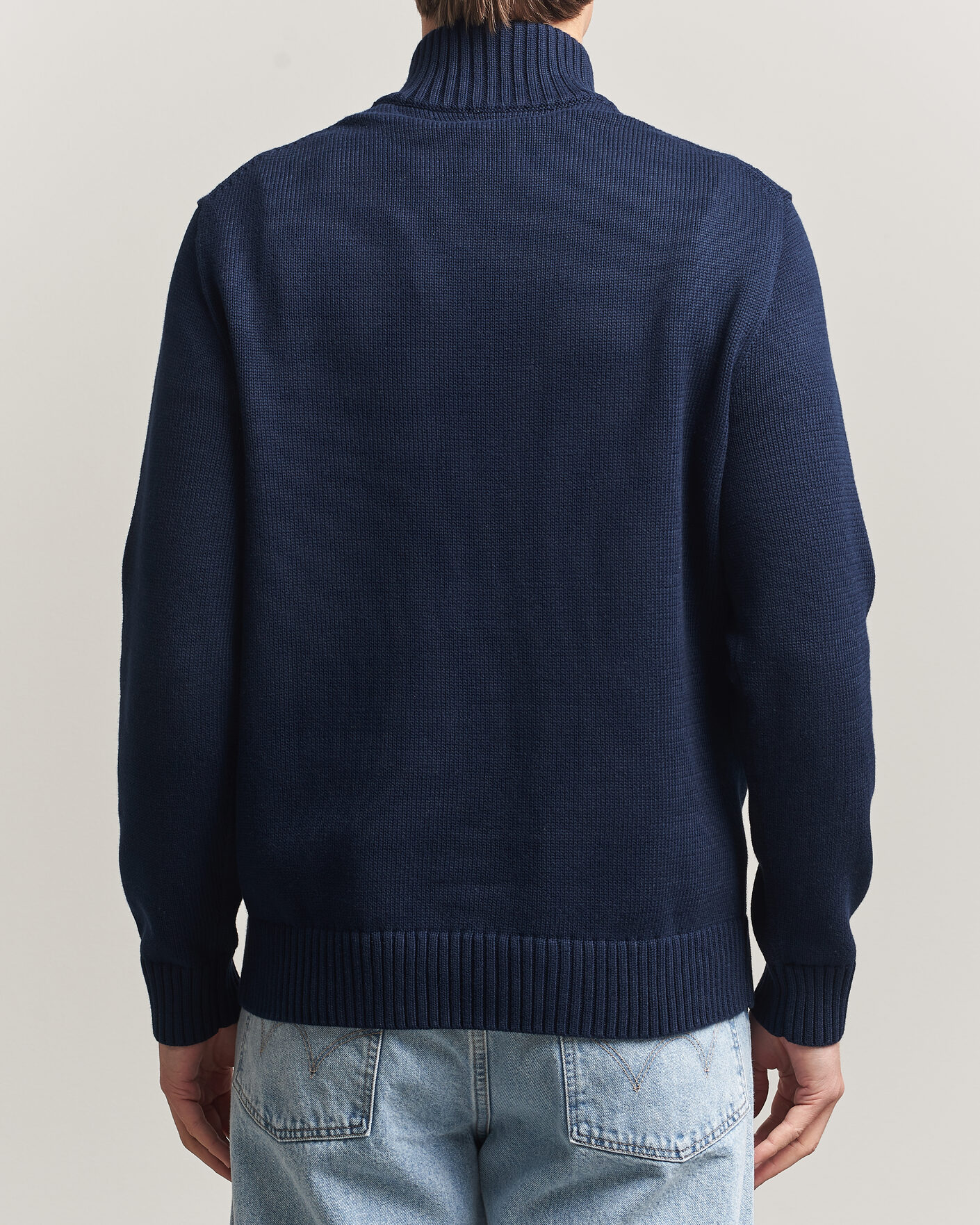 Herr | Tröjor | Polo Ralph Lauren | Cotton Crew Neck Half-Zip Hunter Navy