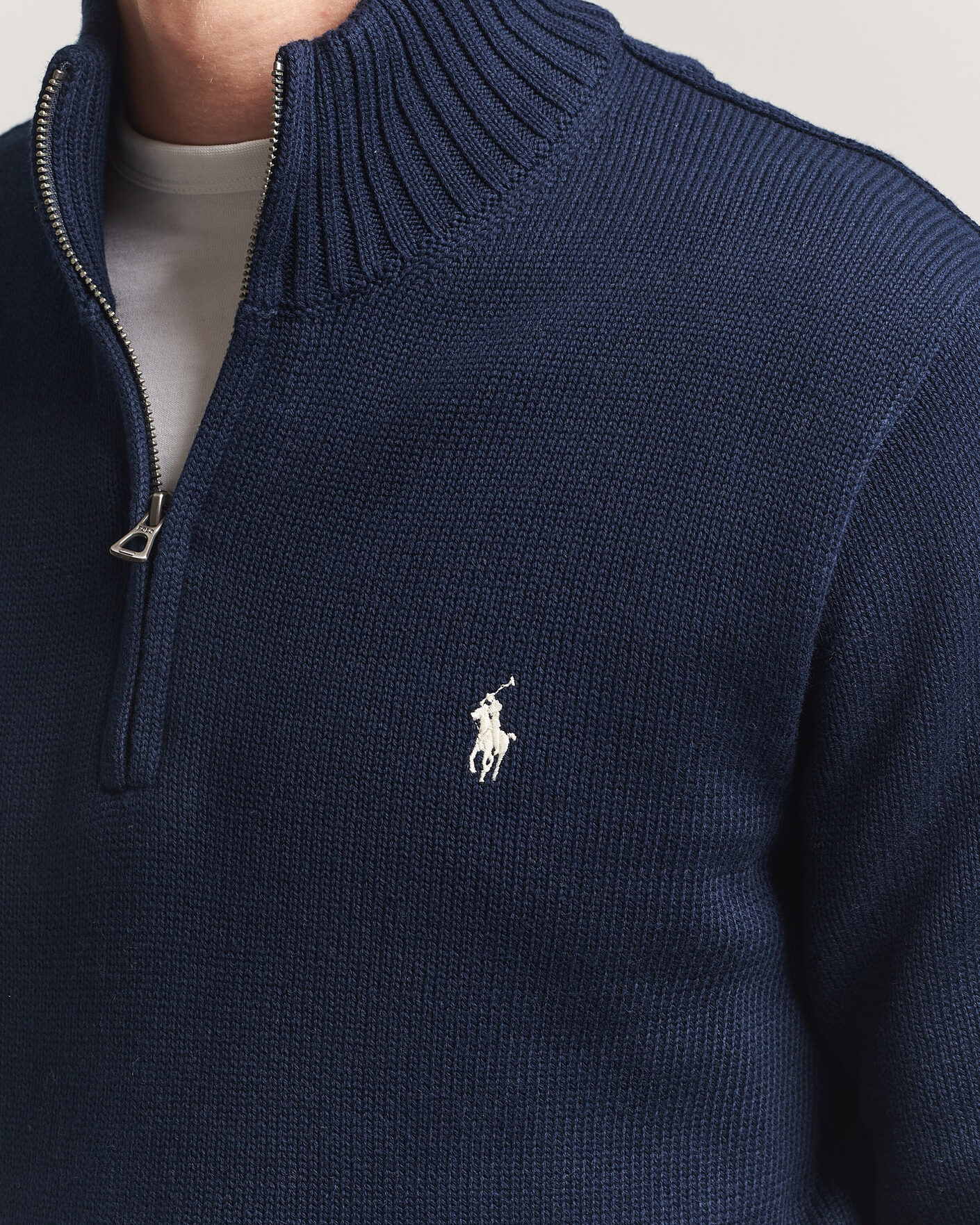 Herr | Tröjor | Polo Ralph Lauren | Cotton Crew Neck Half-Zip Hunter Navy