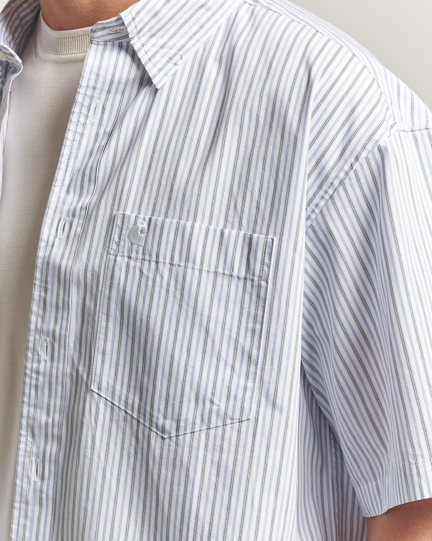 Herr | Skjortor | Carhartt WIP | Short Sleeve Keene Cotton/Poplin Shirt White
