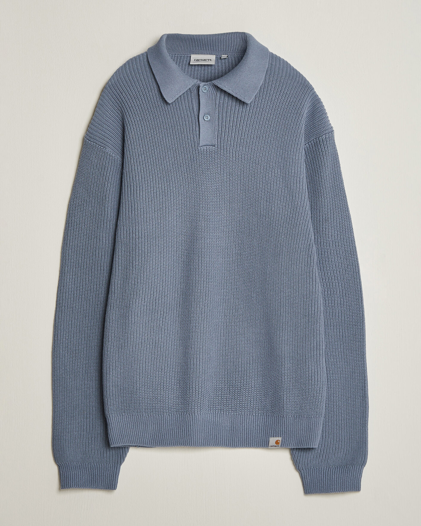 Herr | Tröjor | Carhartt WIP | Miles Knitted Cotton Polo Shad Blue