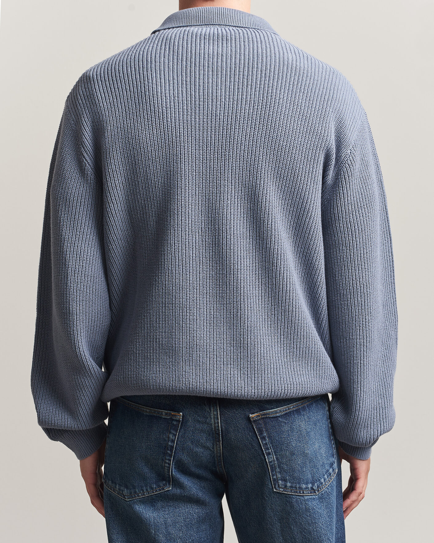 Herr | Tröjor | Carhartt WIP | Miles Knitted Cotton Polo Shad Blue