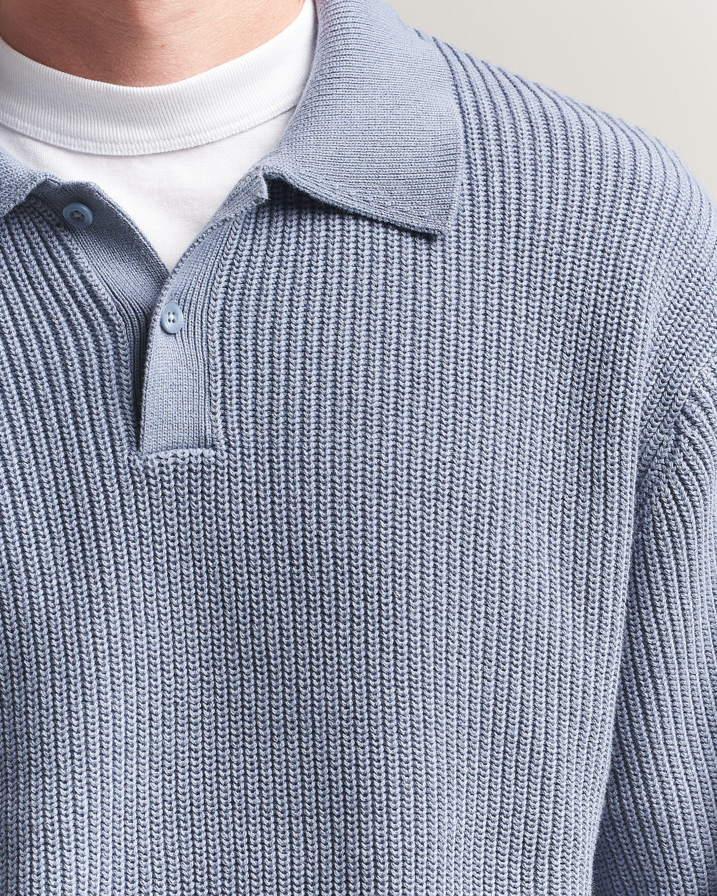 Herr | Tröjor | Carhartt WIP | Miles Knitted Cotton Polo Shad Blue