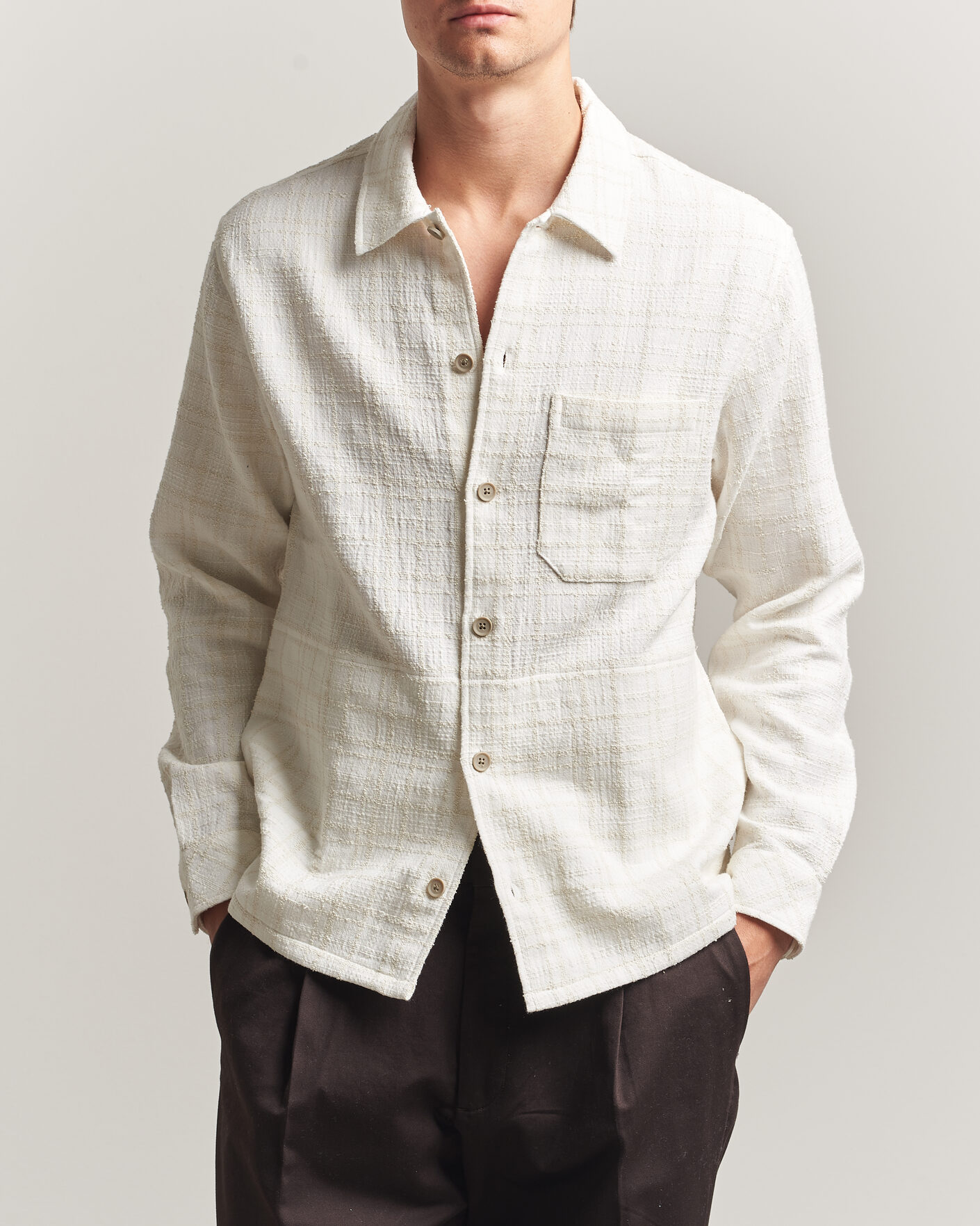 Herr | Skjortor | Samsøe Samsøe | Damon Checked Overshirt Silver Birch