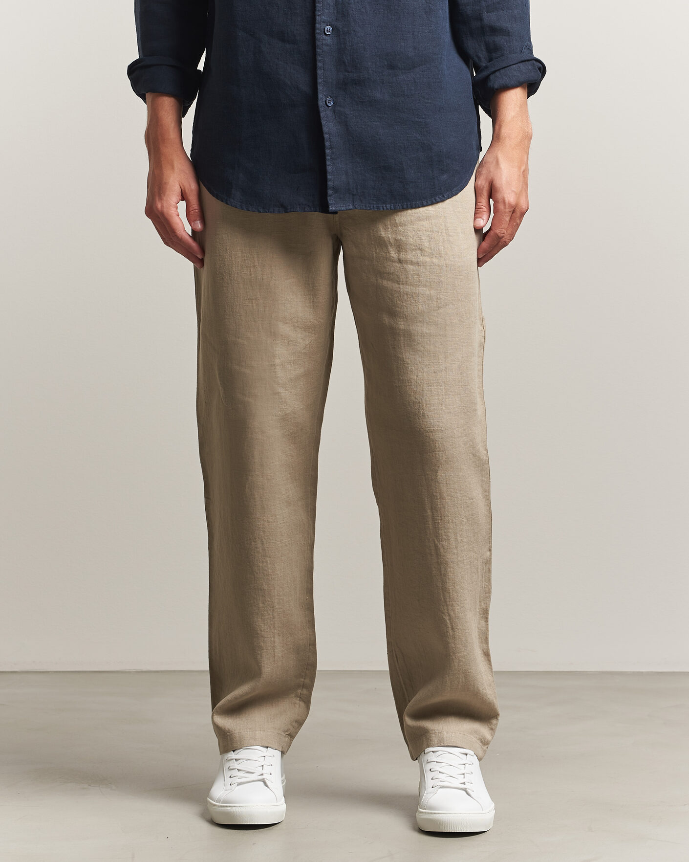 Herr | Byxor | Samsøe Samsøe | Jabari Linen Drawstring Trousers Aluminum