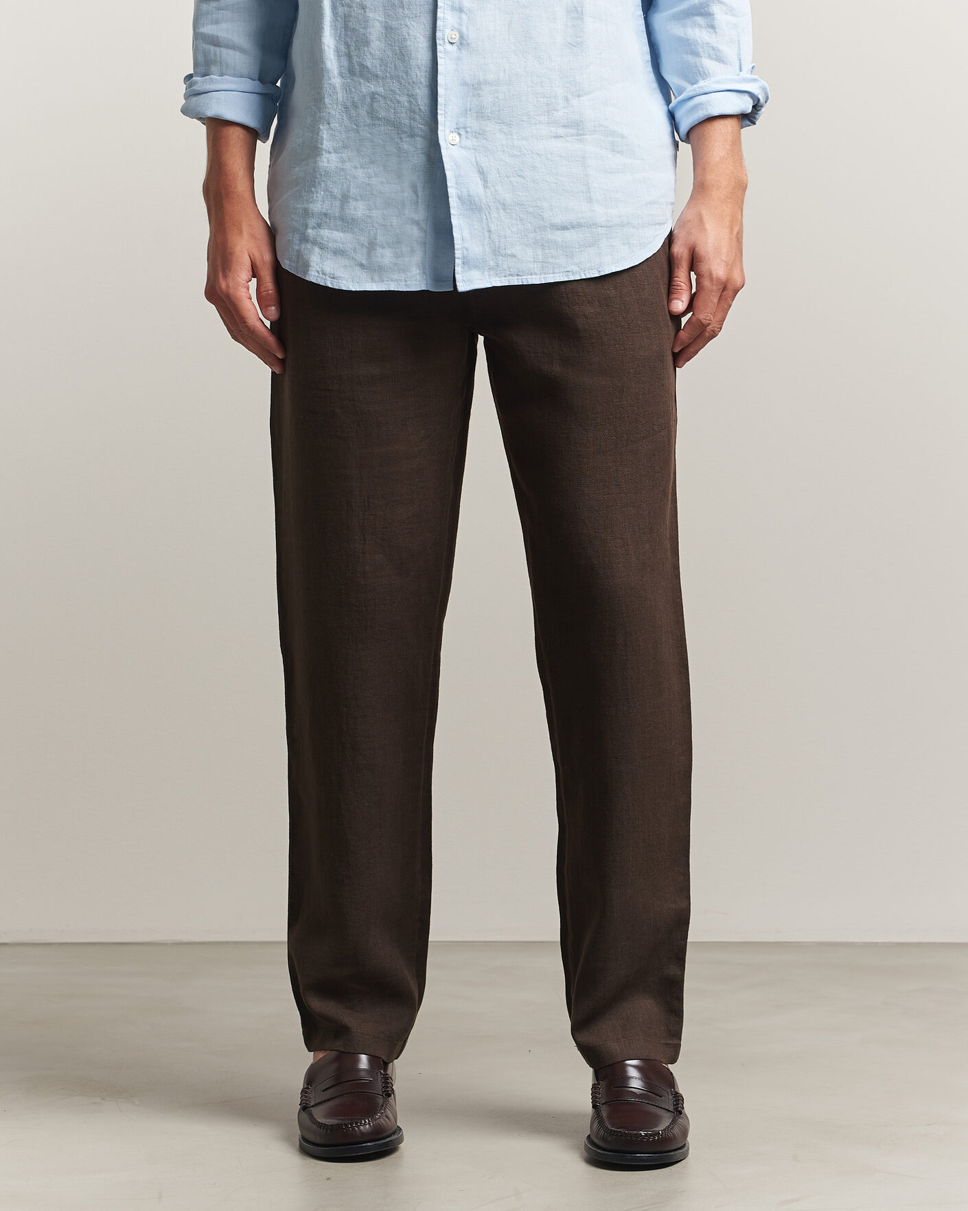 Herr | Byxor | Samsøe Samsøe | Jabari Linen Drawstring Trousers Turkish Coffee