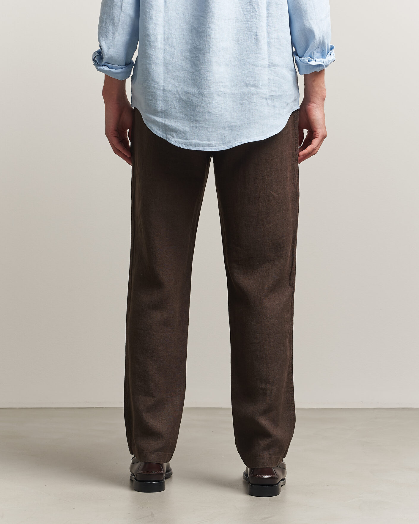 Herr | Byxor | Samsøe Samsøe | Jabari Linen Drawstring Trousers Turkish Coffee