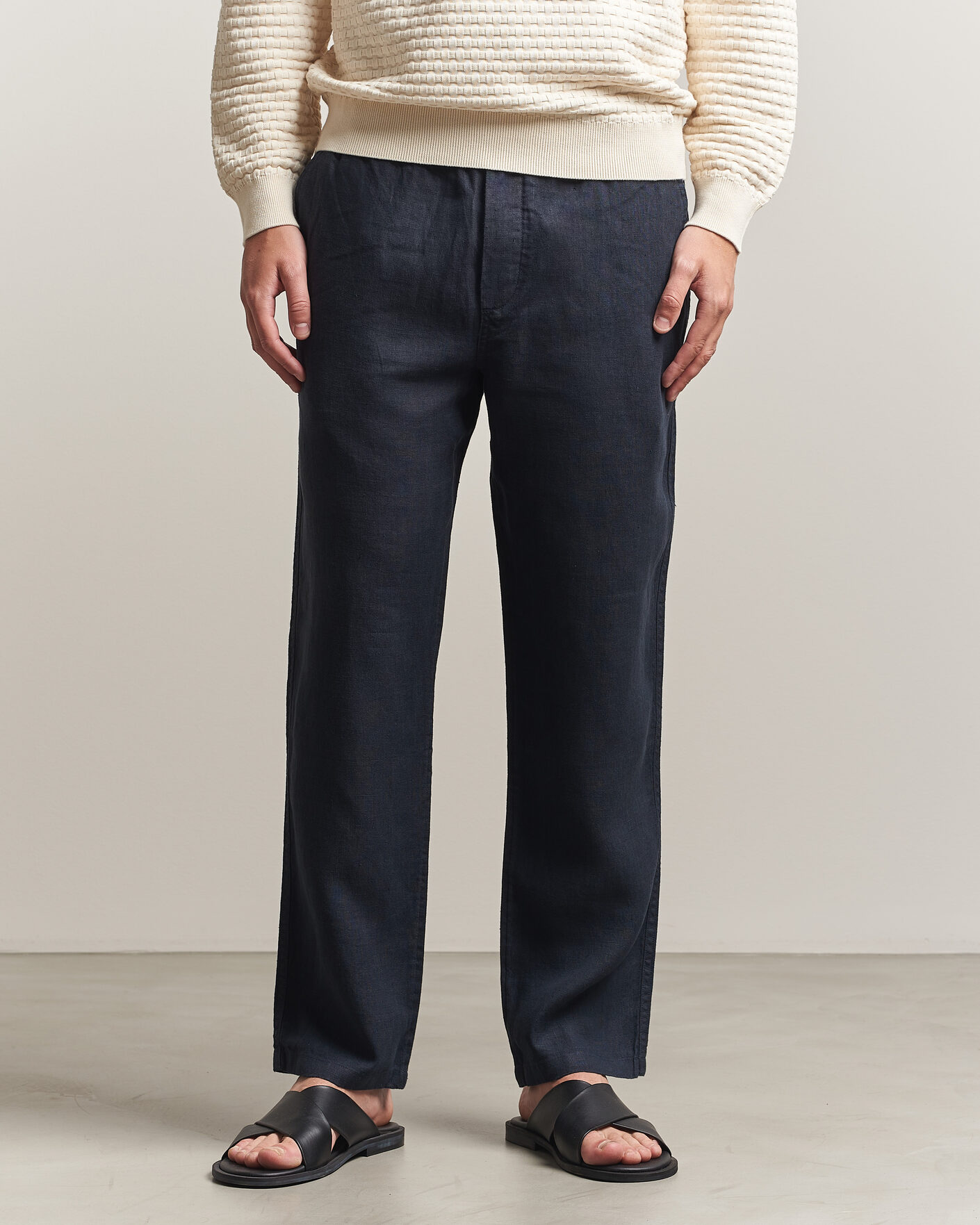 Herr | Byxor | Samsøe Samsøe | Jabari Linen Drawstring Trousers Salute Navy