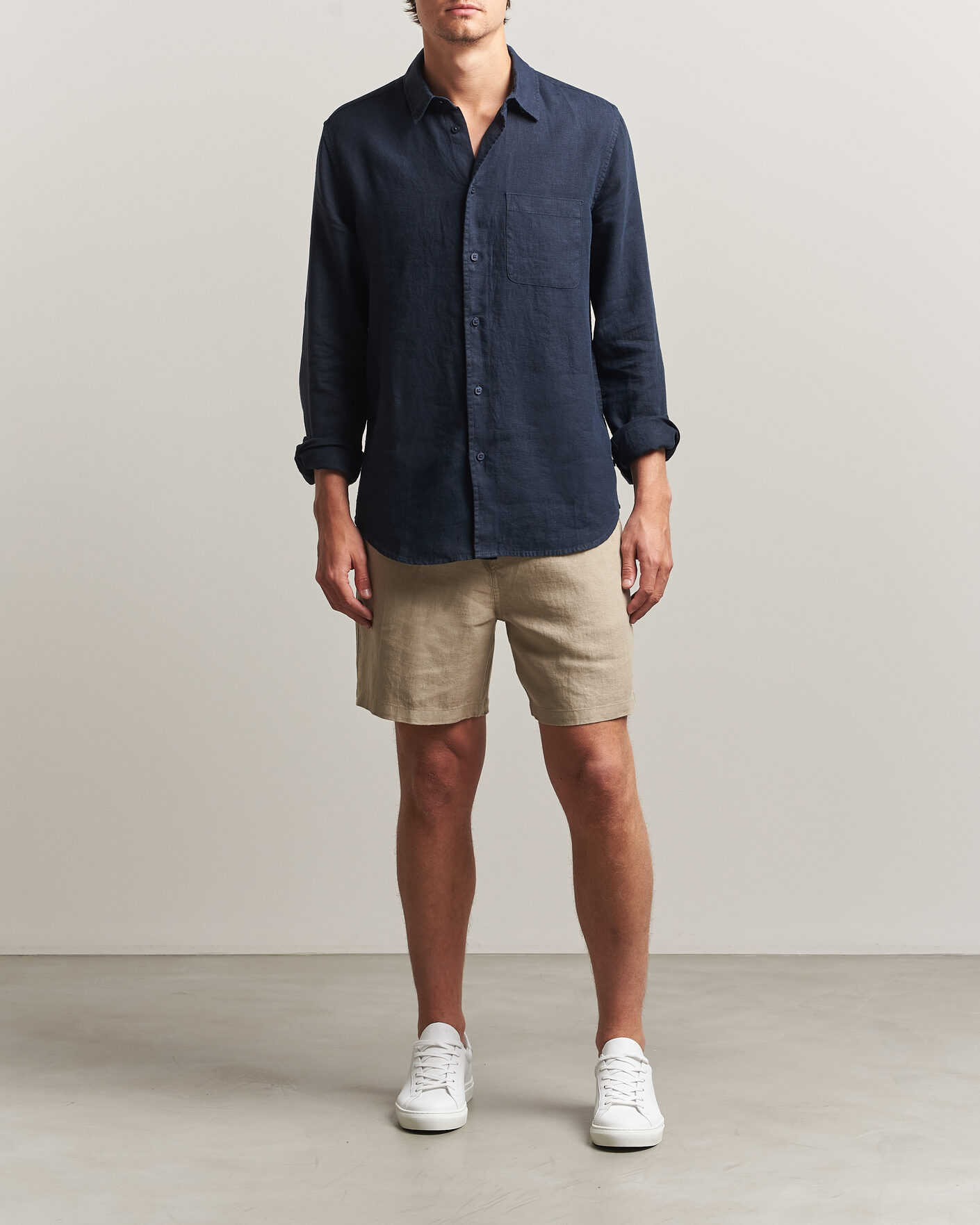 Herr | Shorts | Samsøe Samsøe | Jabari Linen Drawstring Shorts Aluminum
