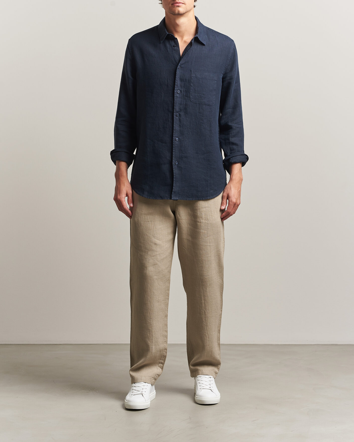 Herr | Skjortor | Samsøe Samsøe | Liam Linen Shirt Salute Navy