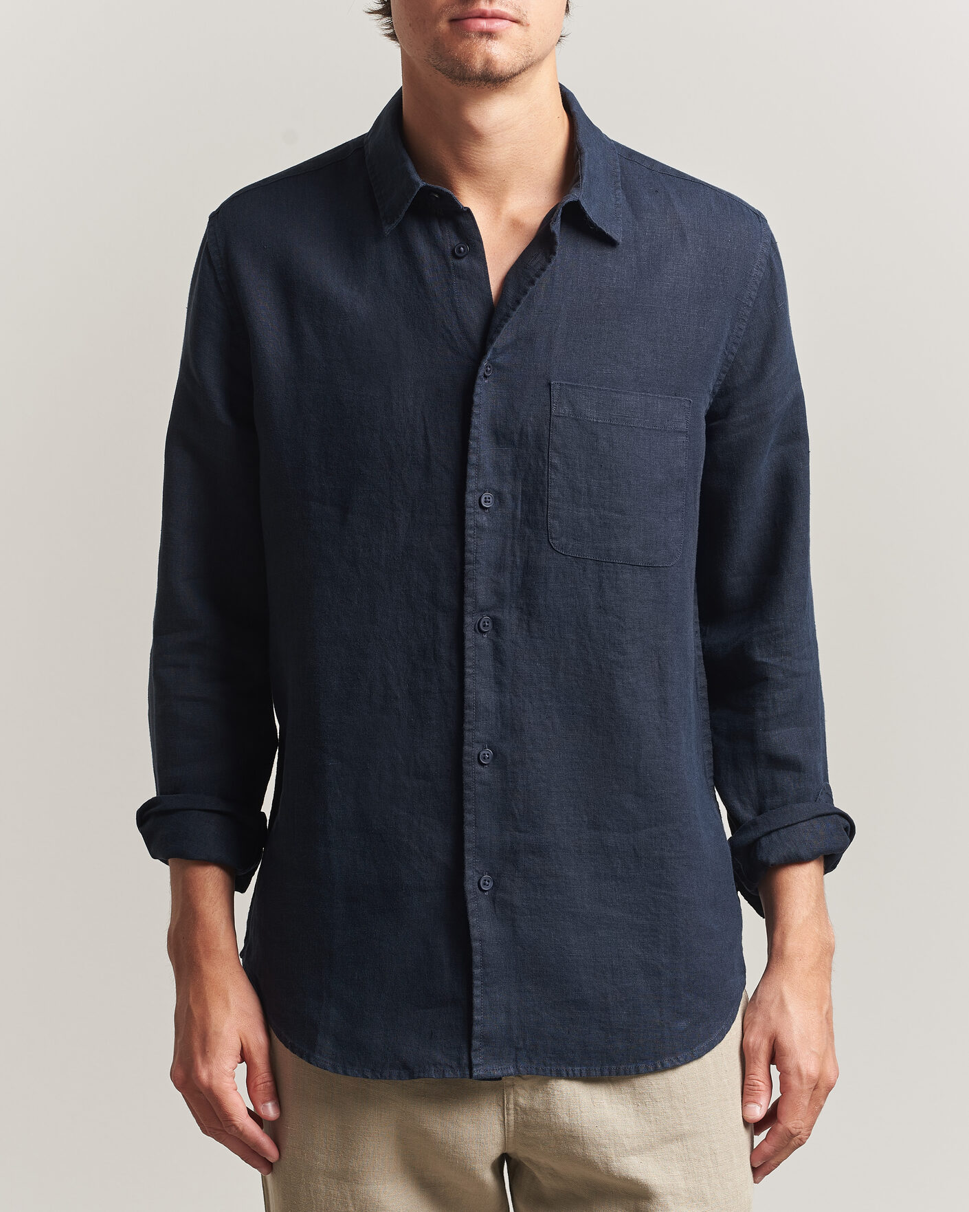 Herr | Skjortor | Samsøe Samsøe | Liam Linen Shirt Salute Navy