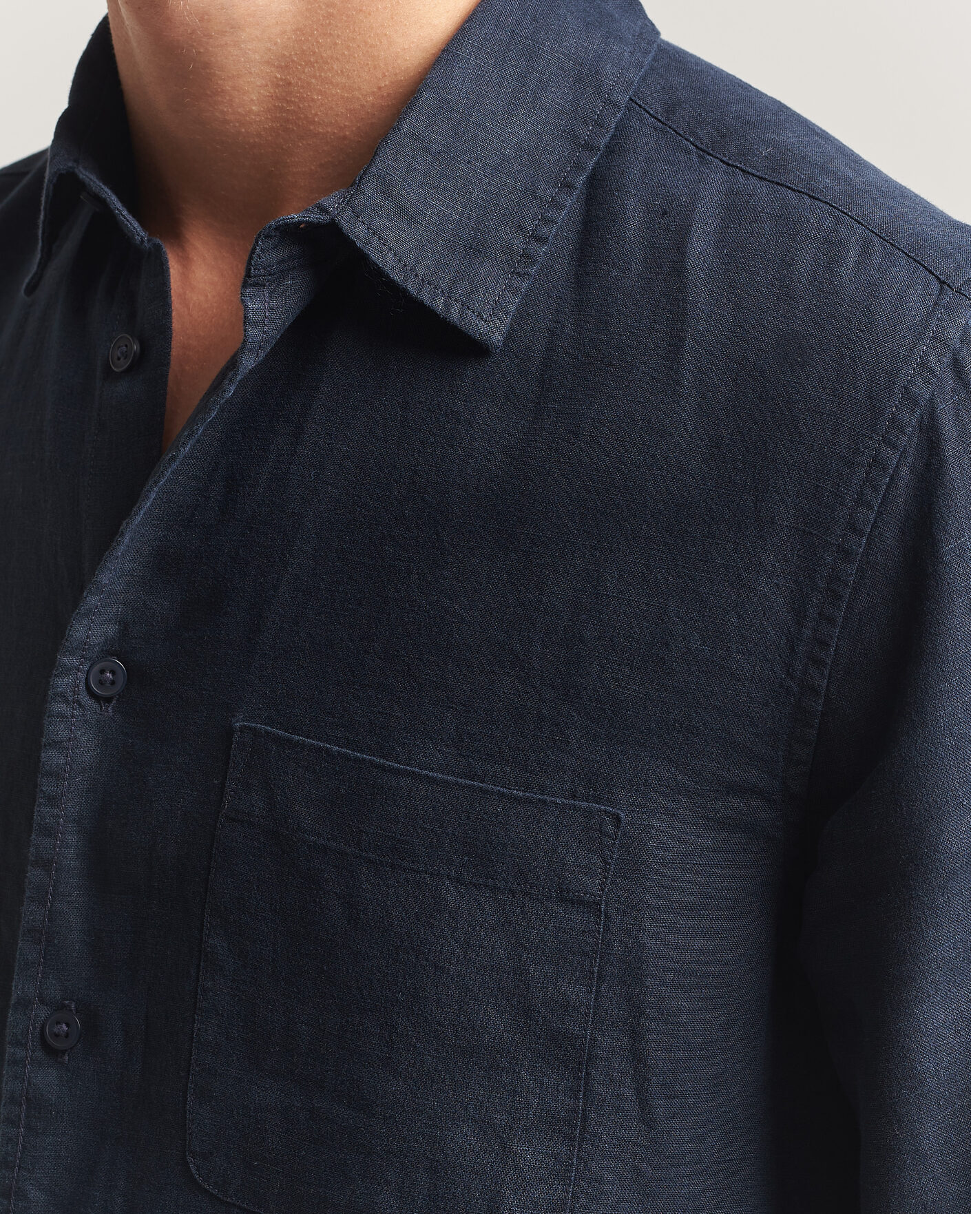Herr | Skjortor | Samsøe Samsøe | Liam Linen Shirt Salute Navy