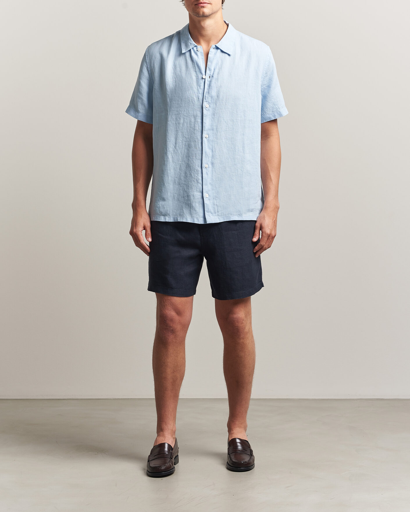 Herr | Skjortor | Samsøe Samsøe | Avan Linen Short Sleeve Shirt Windsurfer