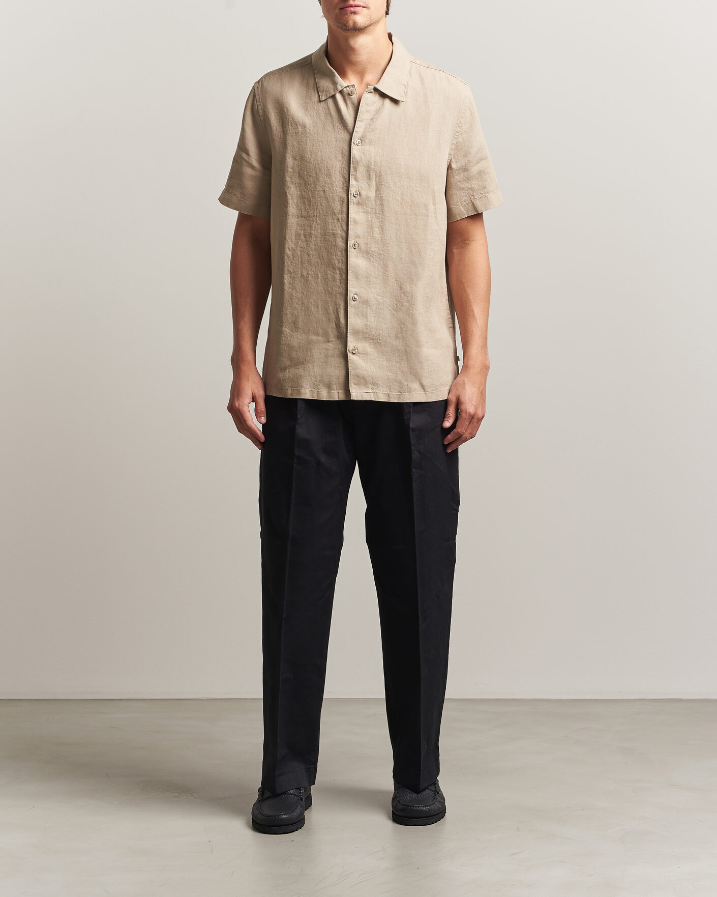 Herr | Skjortor | Samsøe Samsøe | Avan Linen Short Sleeve Shirt Aluminum