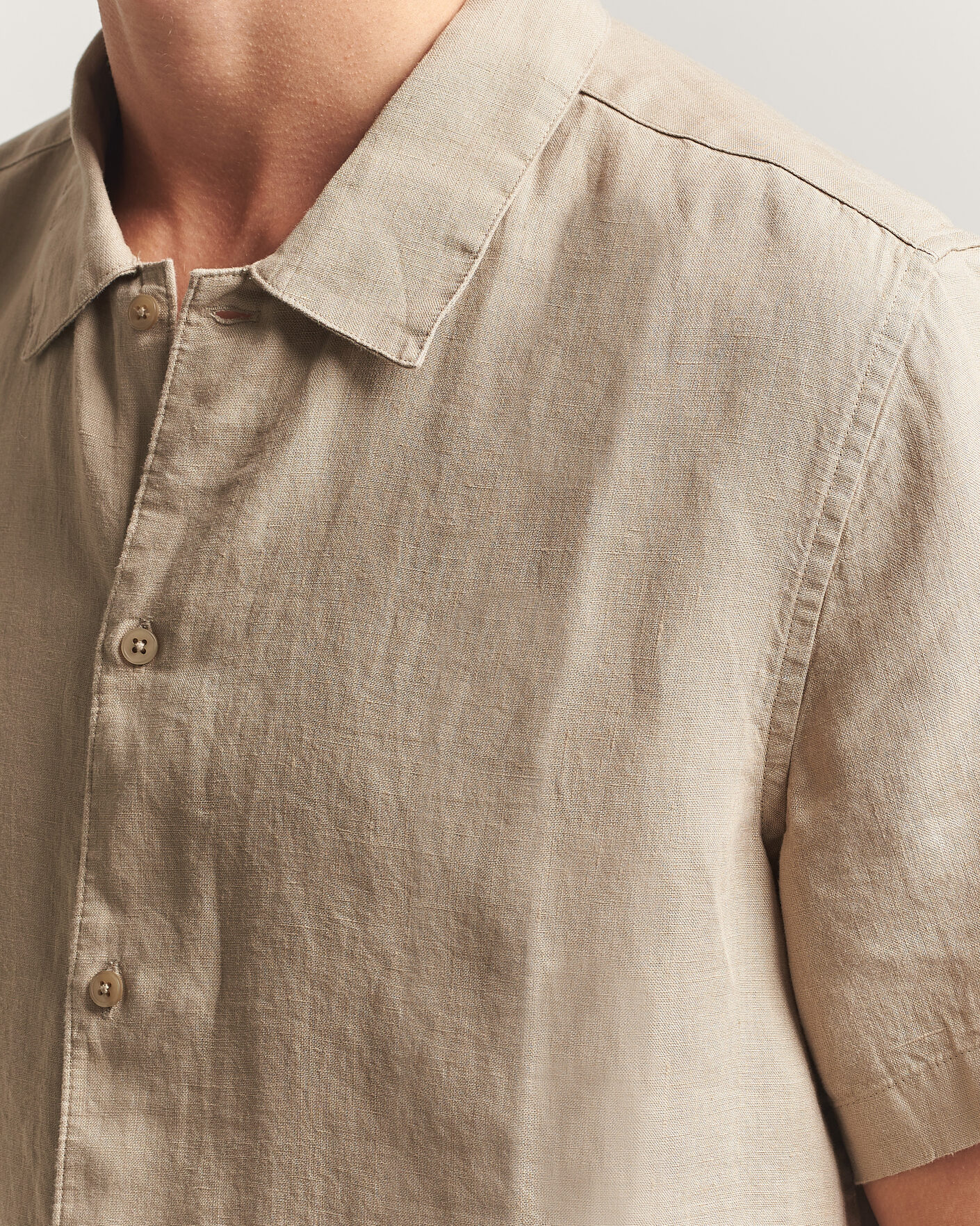 Herr | Skjortor | Samsøe Samsøe | Avan Linen Short Sleeve Shirt Aluminum
