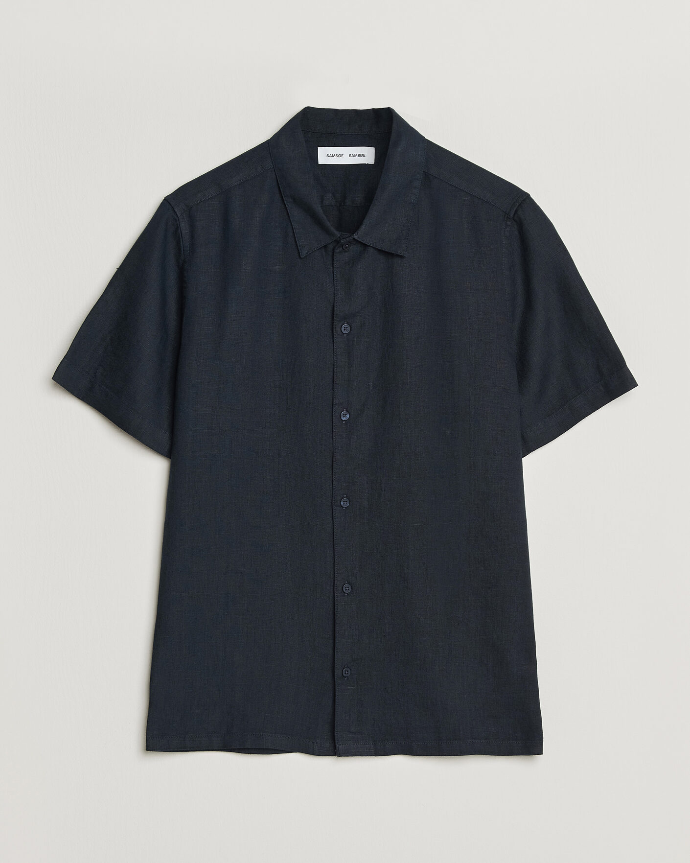 Herr | Skjortor | Samsøe Samsøe | Avan Linen Short Sleeve Shirt Salute Navy