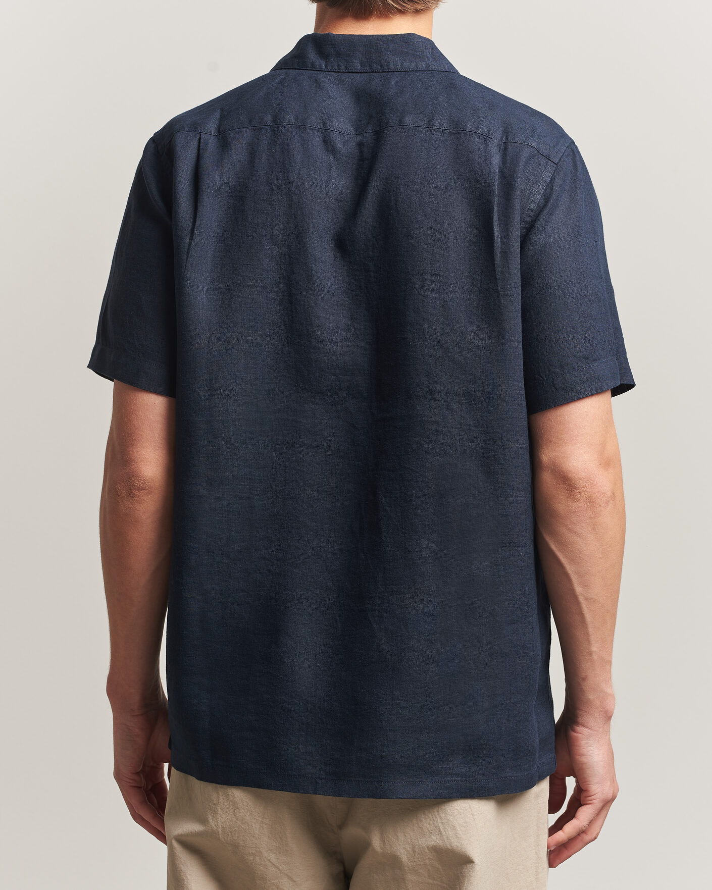 Herr | Skjortor | Samsøe Samsøe | Avan Linen Short Sleeve Shirt Salute Navy