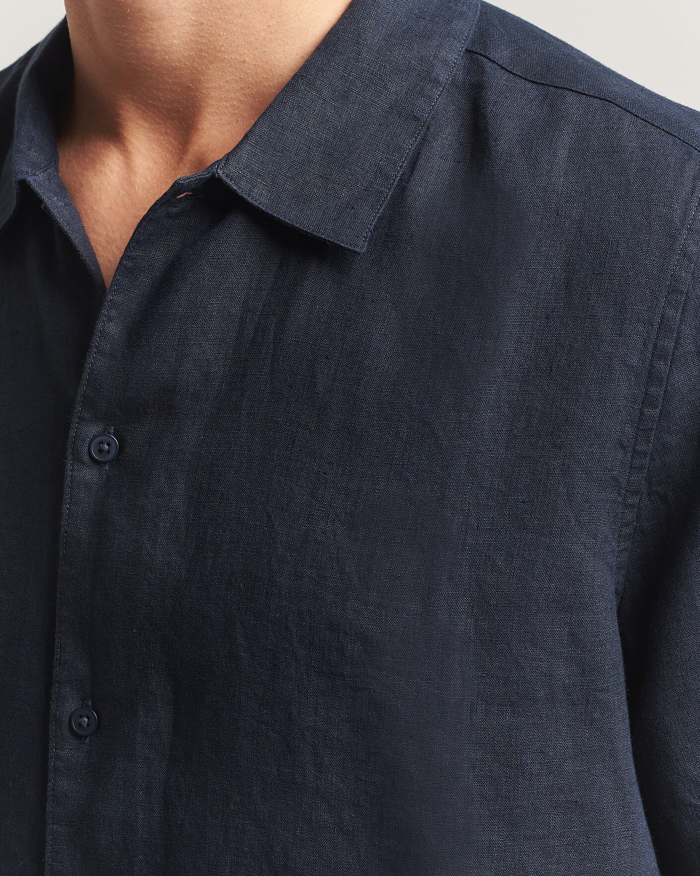 Herr | Skjortor | Samsøe Samsøe | Avan Linen Short Sleeve Shirt Salute Navy