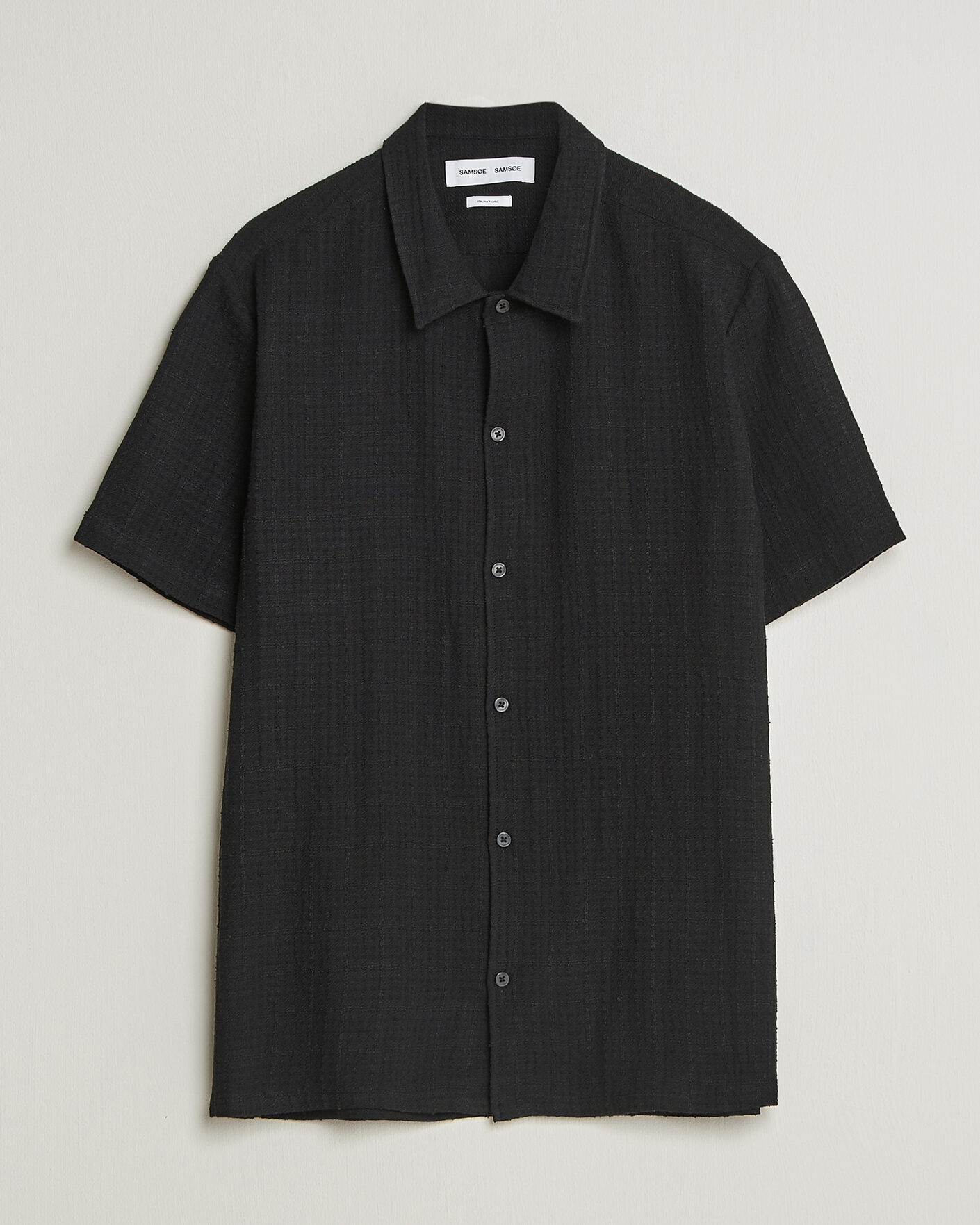 Herr | Skjortor | Samsøe Samsøe | Avan Structured Short Sleeve Shirt Black