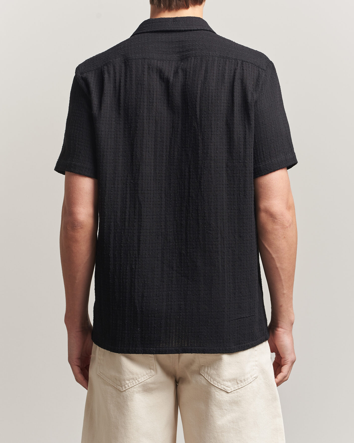 Herr | Skjortor | Samsøe Samsøe | Avan Structured Short Sleeve Shirt Black