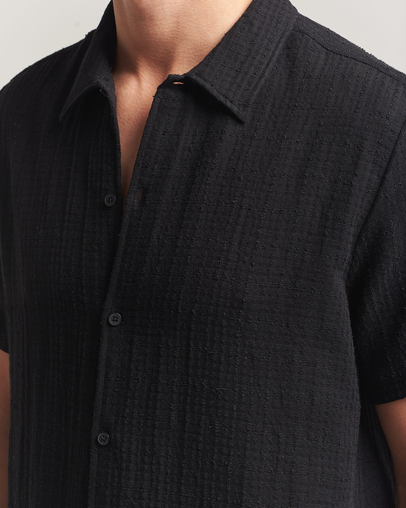 Herr | Skjortor | Samsøe Samsøe | Avan Structured Short Sleeve Shirt Black