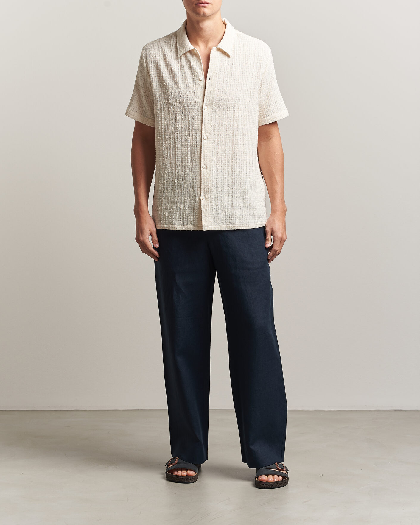 Herr | Skjortor | Samsøe Samsøe | Avan Structured Short Sleeve Shirt Clear Cream