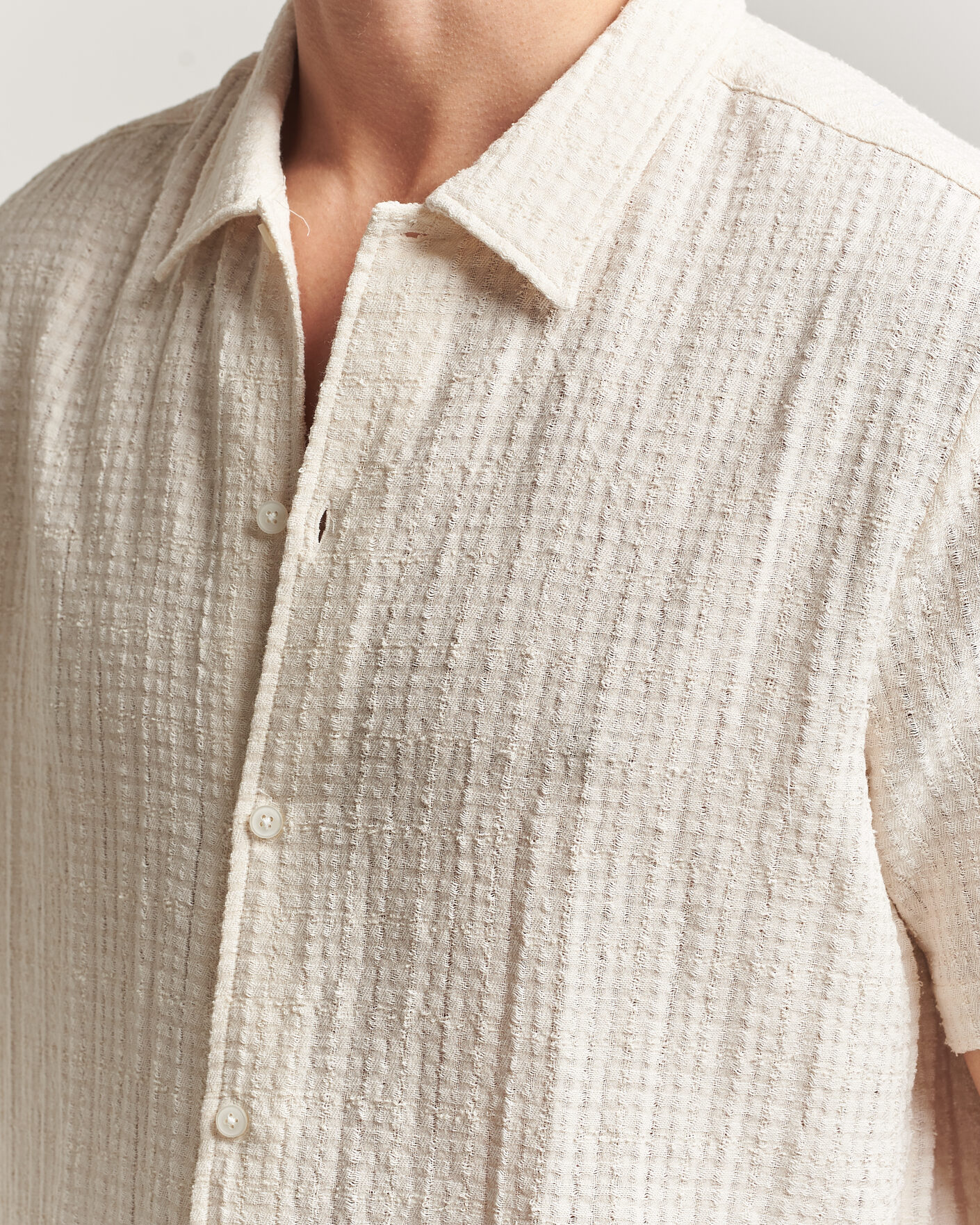 Herr | Skjortor | Samsøe Samsøe | Avan Structured Short Sleeve Shirt Clear Cream