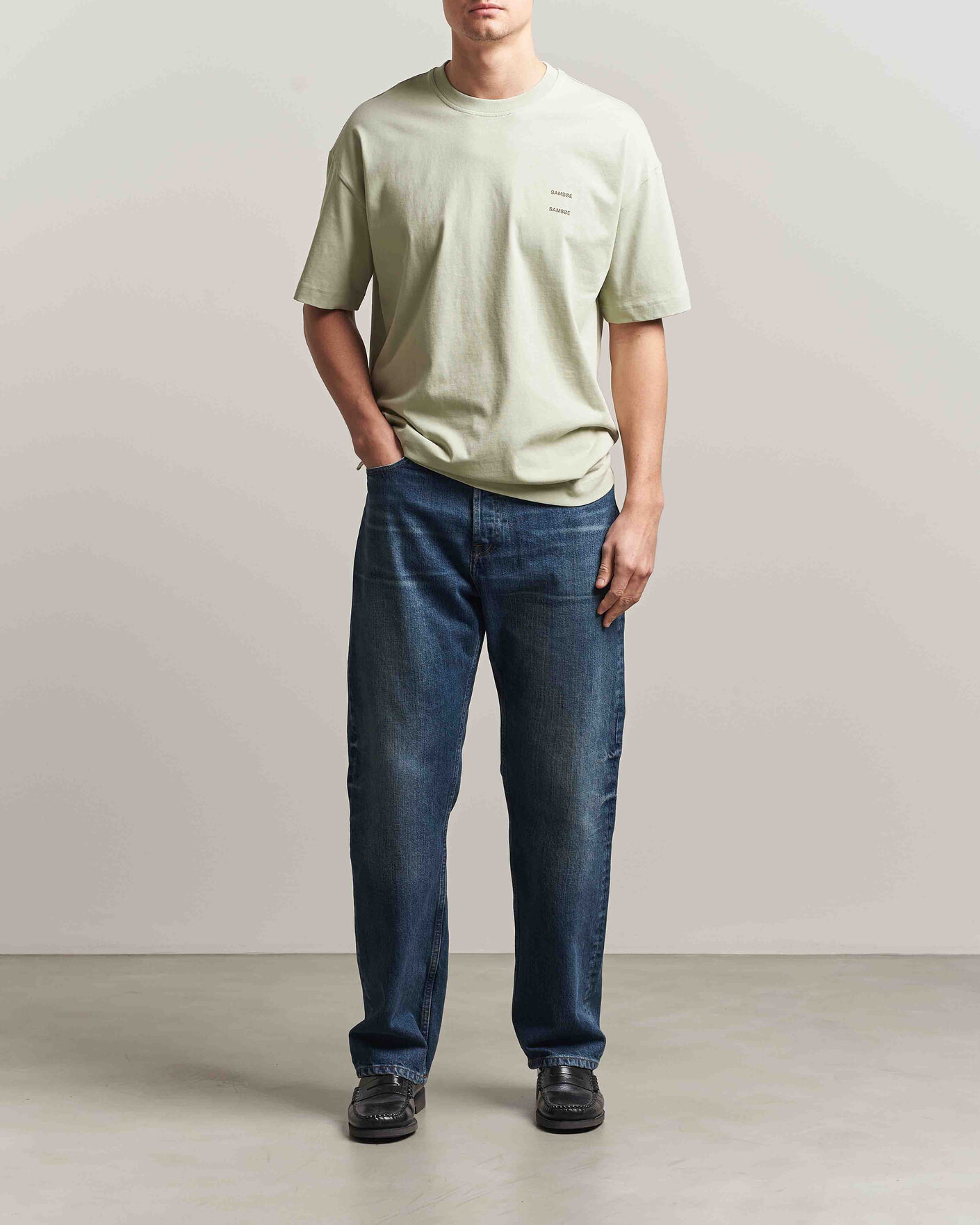 Herr | T-Shirts | Samsøe Samsøe | Joel Organic Cotton T-Shirt Desert Sage