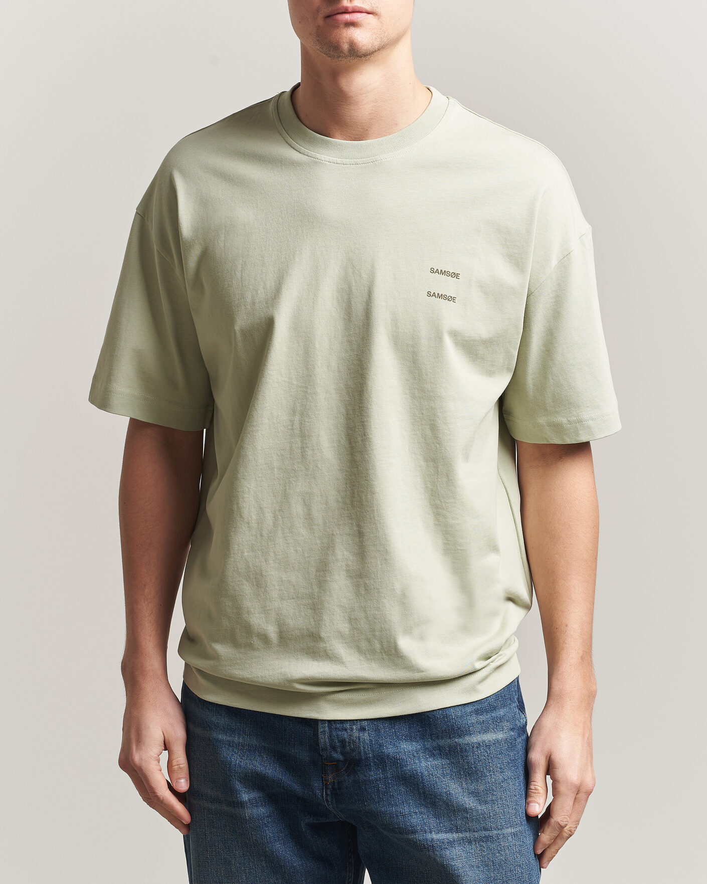 Herr | T-Shirts | Samsøe Samsøe | Joel Organic Cotton T-Shirt Desert Sage