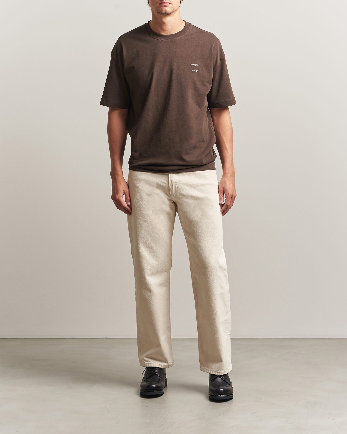 Herr | T-Shirts | Samsøe Samsøe | Joel Organic Cotton T-Shirt Turkish Coffee