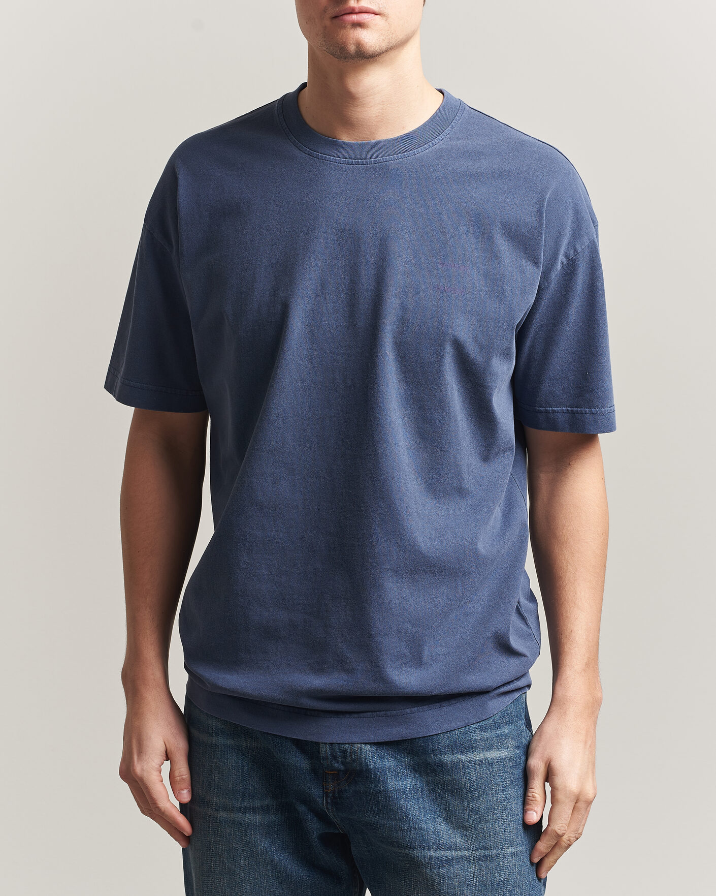 Herr | T-Shirts | Samsøe Samsøe | Joel Organic Washed Cotton T-Shirt Salute Navy