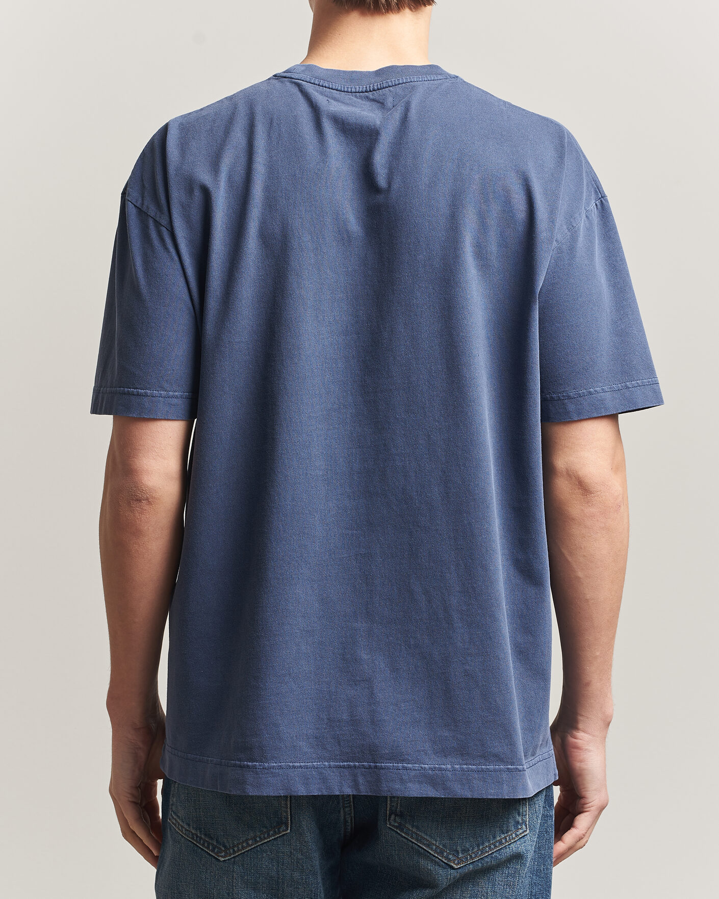 Herr | T-Shirts | Samsøe Samsøe | Joel Organic Washed Cotton T-Shirt Salute Navy