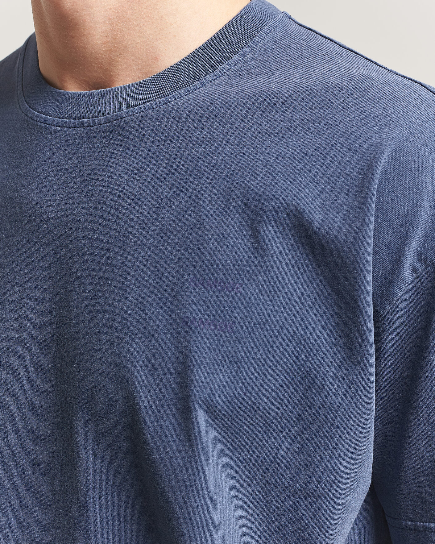 Herr | T-Shirts | Samsøe Samsøe | Joel Organic Washed Cotton T-Shirt Salute Navy