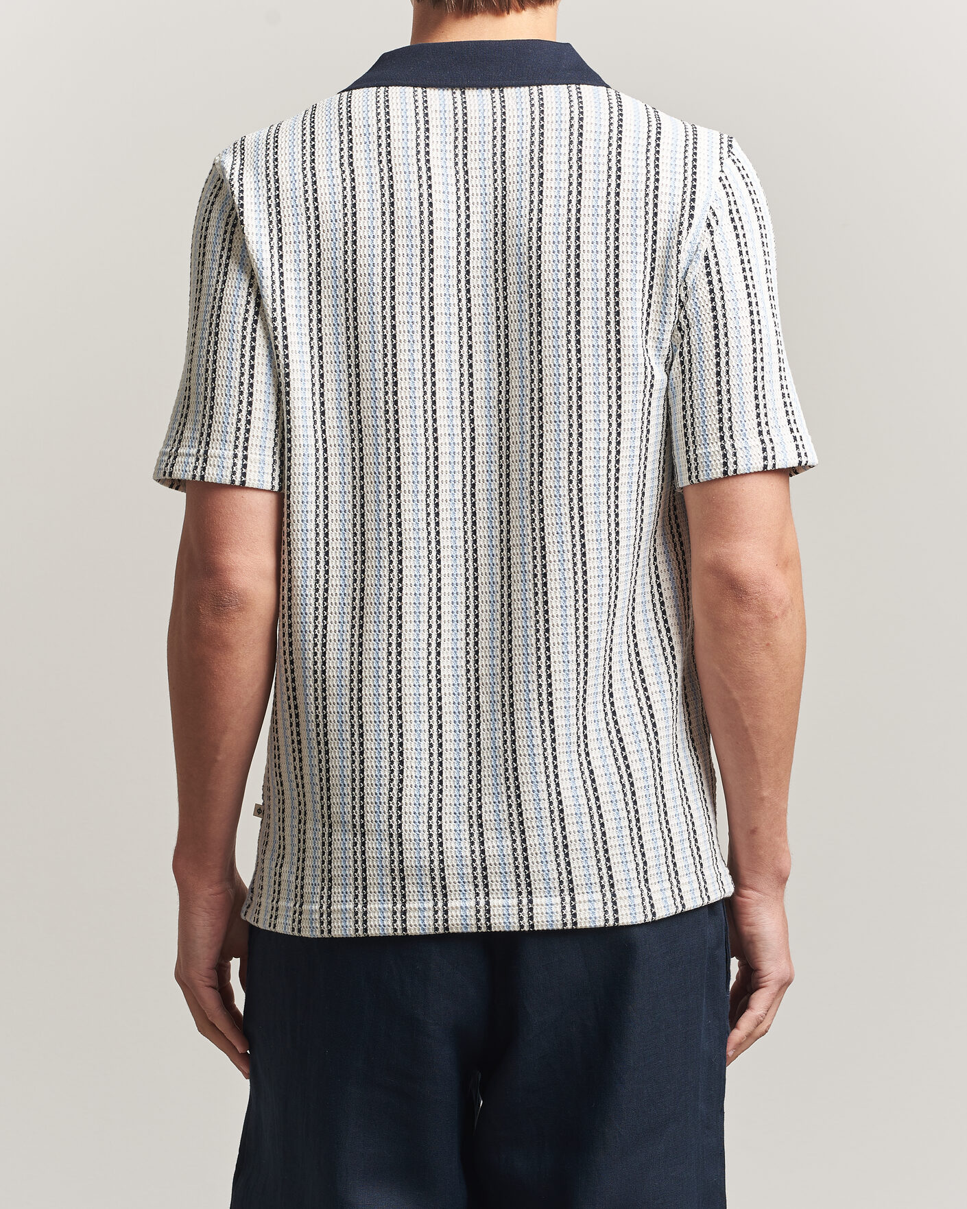 Herr | Pikéer | Samsøe Samsøe | Mac Striped Knitted Polo Blue/White