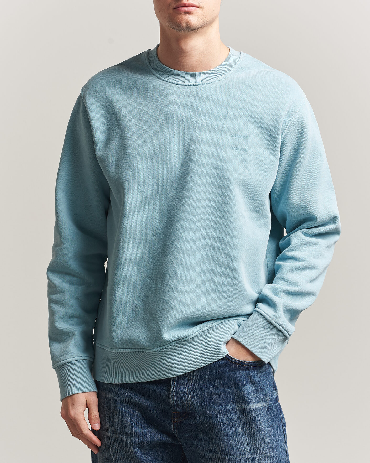 Herr | Tröjor | Samsøe Samsøe | Joel Organic Washed Cotton Sweatshirt Tourmaline