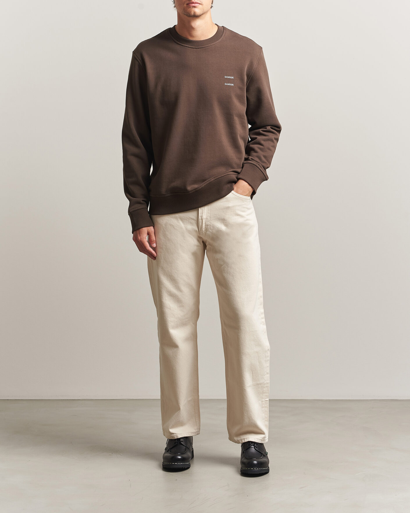 Herr | Tröjor | Samsøe Samsøe | Joel Organic Cotton Sweatshirt Turkish Coffee